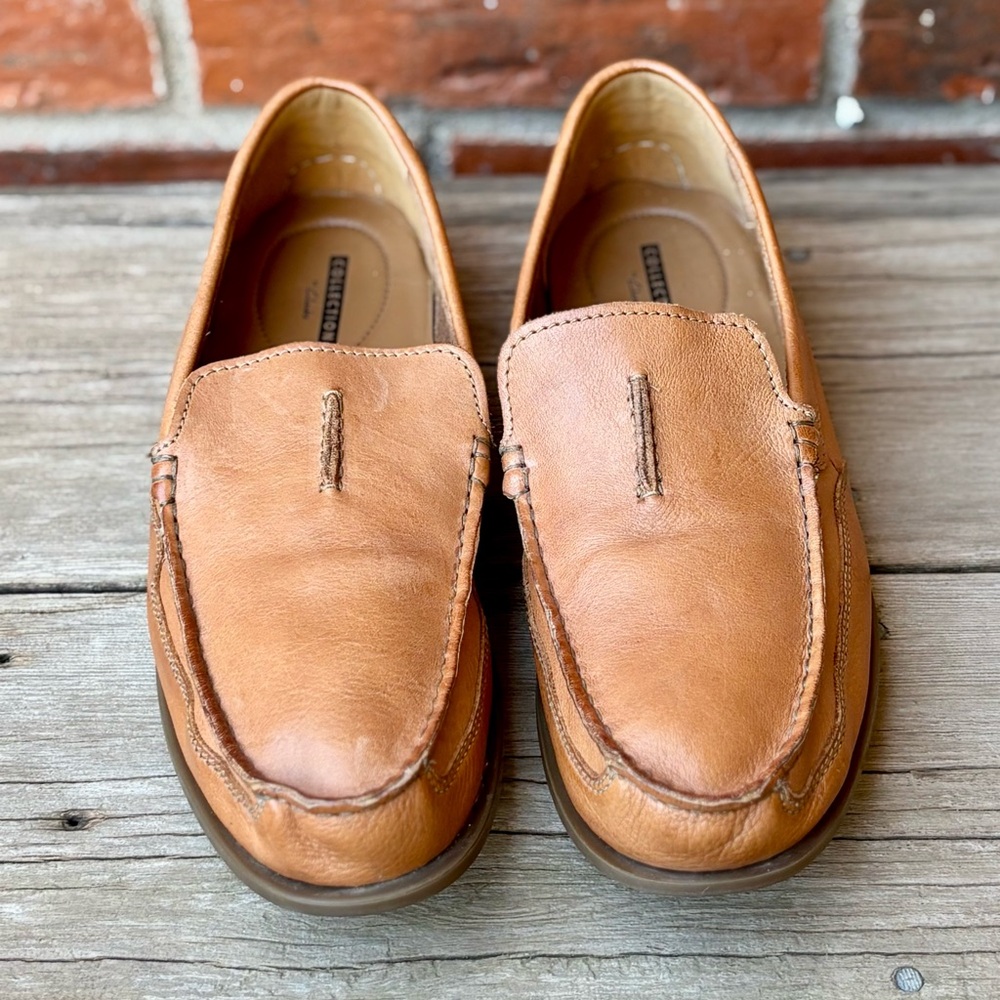 Clarks Collection Men's Soft Cushion Tan Slip On Loafers Driving Mocs Sz 10.5M - Picture 2 of 8